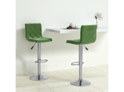 Vidaxl Bancos De Bar 2 Pcs Veludo Verde-escuro