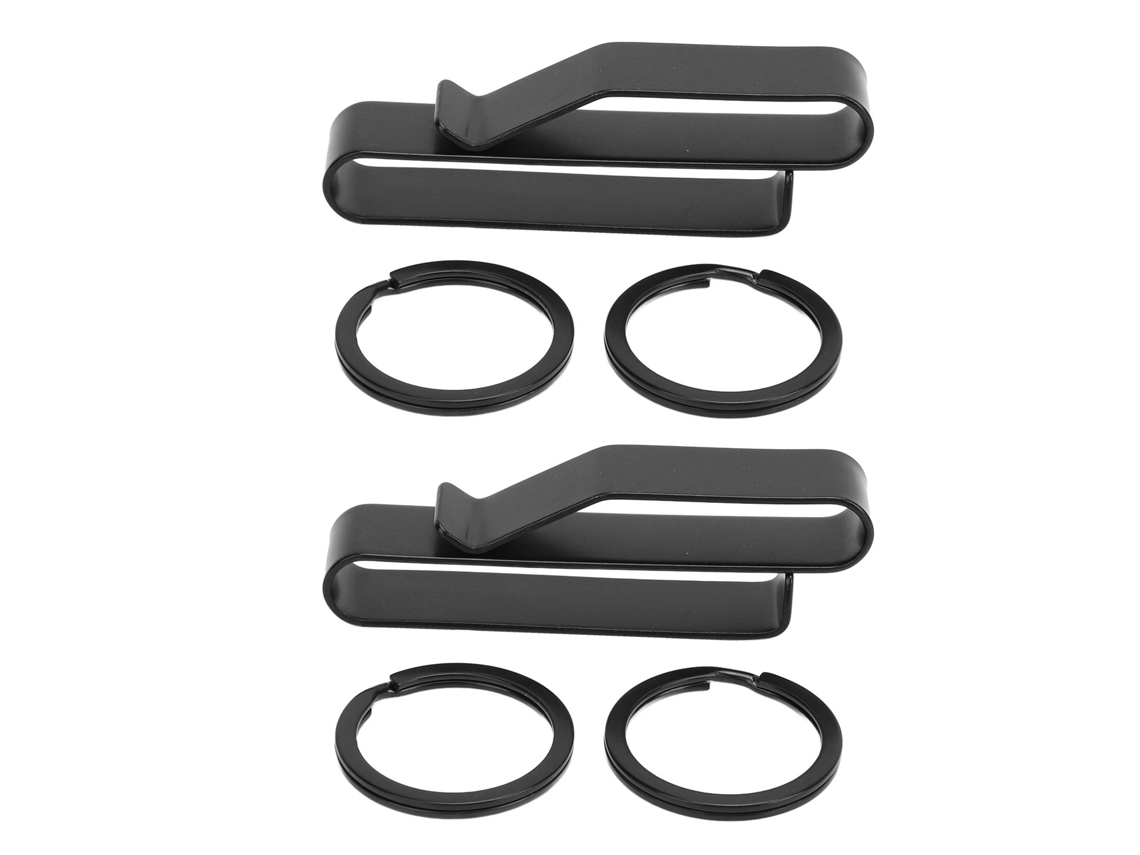 Porta Llaves Para Cinturón De Acero Inoxidable Compacto Con Clip De Liberación Rápida Y Anillo Para Policía Y Seguridad Negro