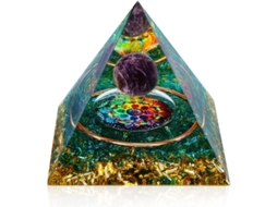 Pirâmide De Energia Positiva Cristais Orgonita 2,3x2,3 Polegadas Proteção Cura Meditação Verde