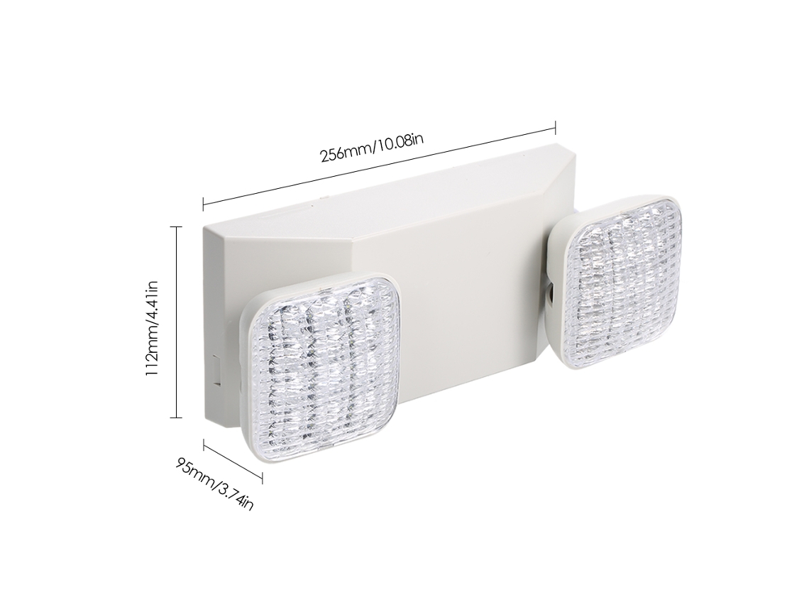 Lanterna de emergência led de duas cabeças ajustáveis 1800mah parede residencial comercial | S/MARCA
