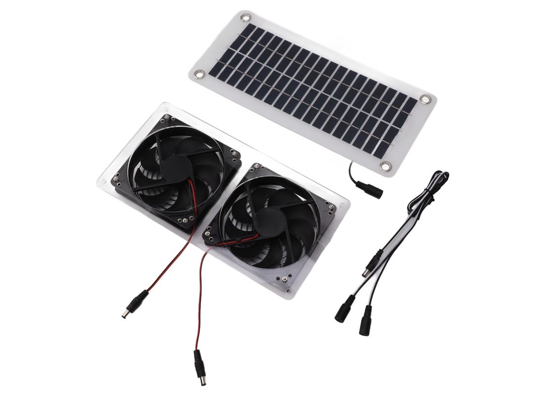 Ventilador solar Primerox 50w com painel solar portátil em ABS para fogão, trailer, quarto e animais de estimação