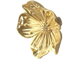 Puxador De Porta Ultechnovo Em Latão Dourado Com Formato Flor Para Gavetas, Armários, Guarda Roupas, Com Furo Único Para