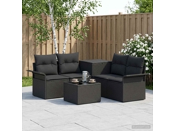Vidaxl Conjunto De Sofás 6 Unid. 4-número De Lugares Preto