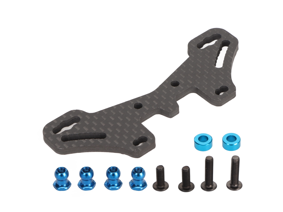 Mali base Carbono Amortecedor Traseiro Chassis para Carro Controle Remoto Tamiya 1/10 Tt02