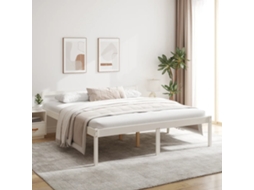 Vidaxl Cama Para Idosos 200x200 Cm Pinho Maciço Branco