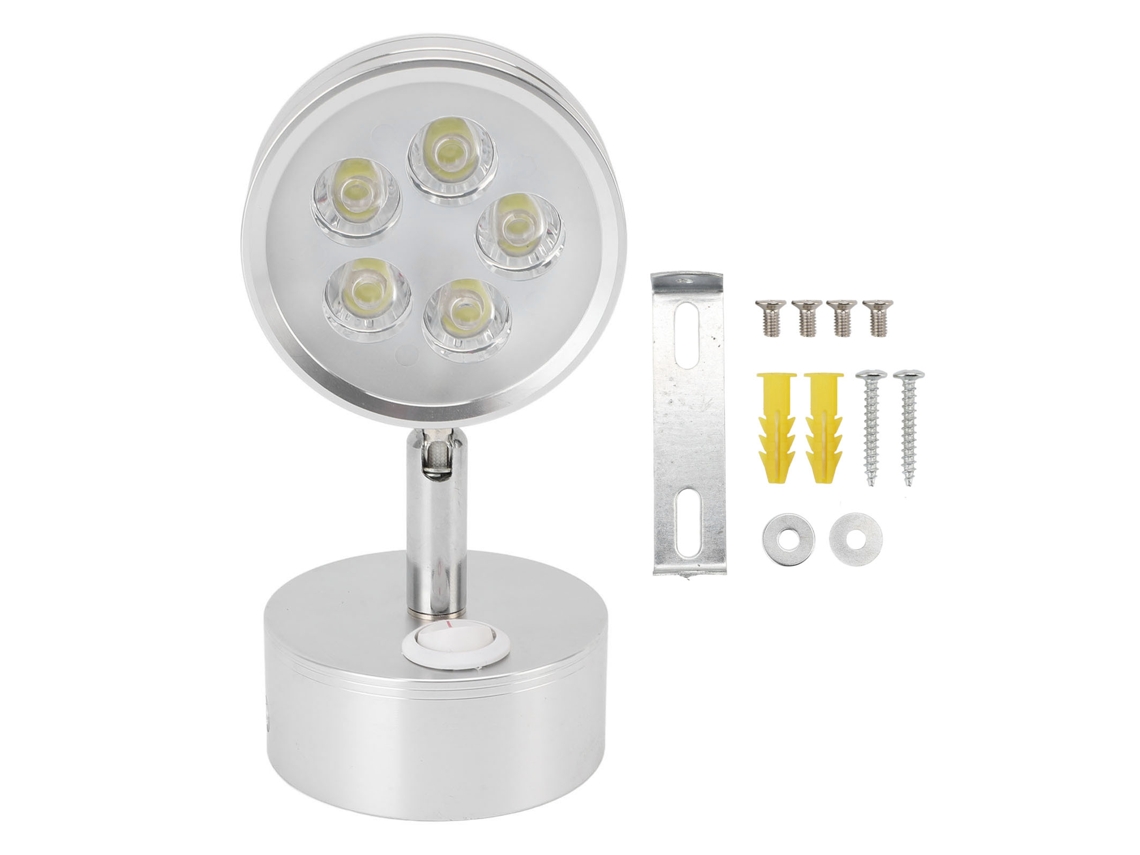 Lâmpada de parede LED ajustável, alumínio eletroplacado, interruptor manual para quarto e galeria