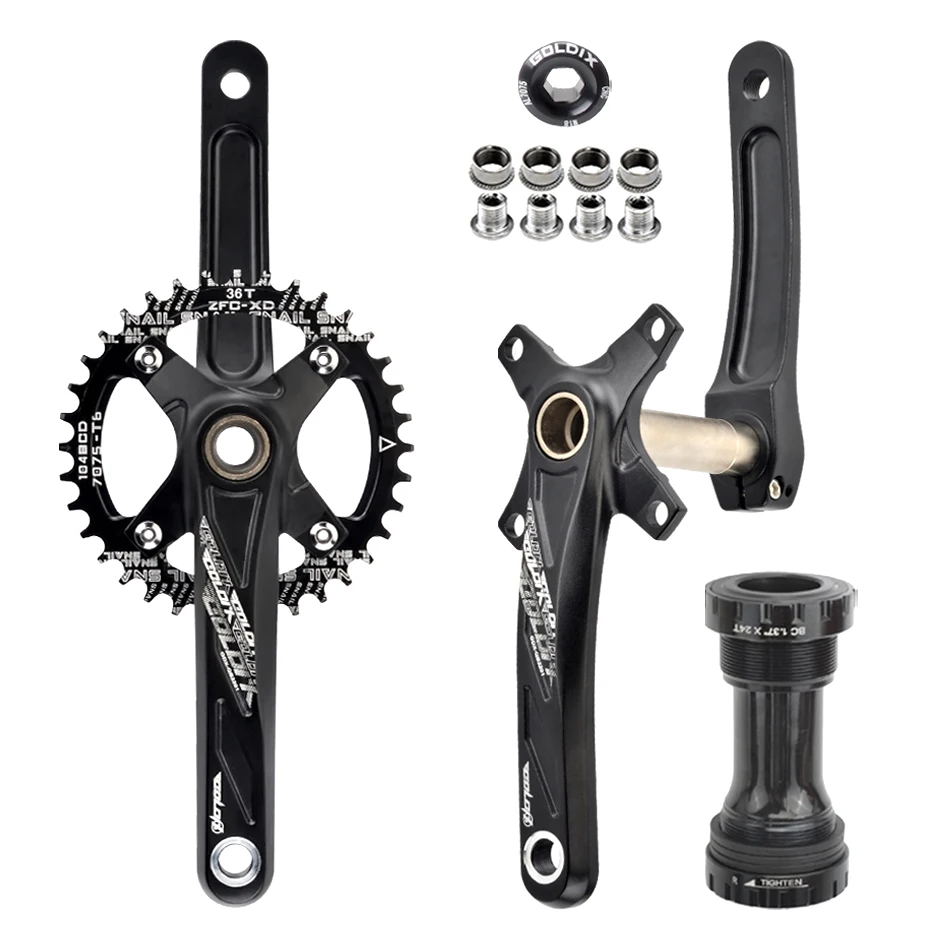Pedivela Para Bicicleta Goldix 104bcd 170/175 Mm Redonda/oval 32 38 Dentes Largos/estreitosvayotoy
