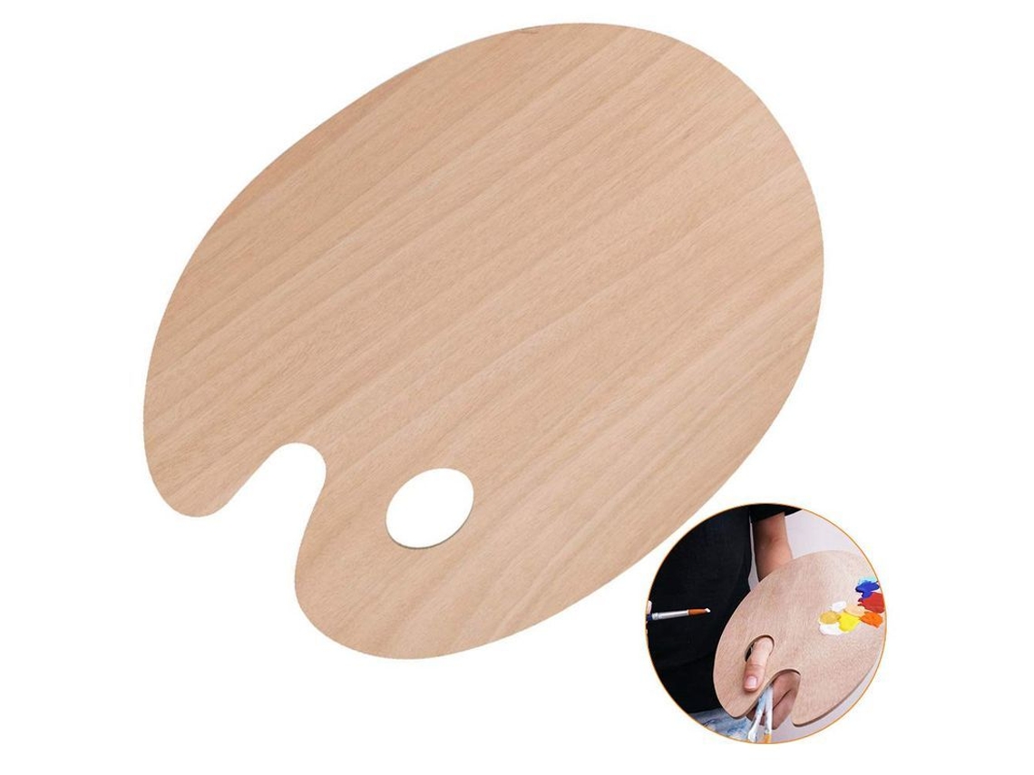 2026 paleta de Pintura Clásica de Madera Con Agujero para Pulgar 20x30cm Ligera Resistente para Artistas Principiantes