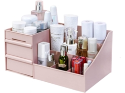 Organizador de Maquiagem com Gavetas Organizador de Bancada para Cosméticos Porta Vaidade para Batom Pincéis Loções Sombra Esmalte e Joias