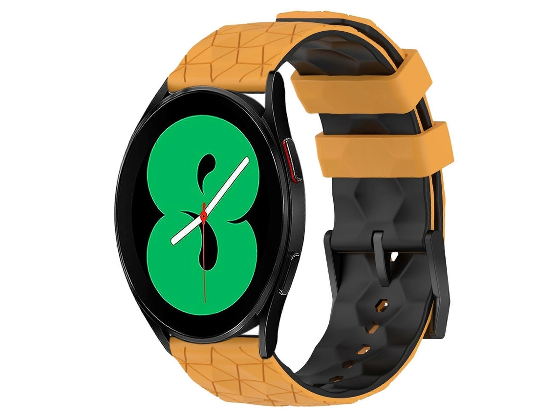 Pulseira De Silicone Bicolor Com Estampa De Futebol Para Samsung Galaxy Watch 4 (44 Mm E 20 Mm).