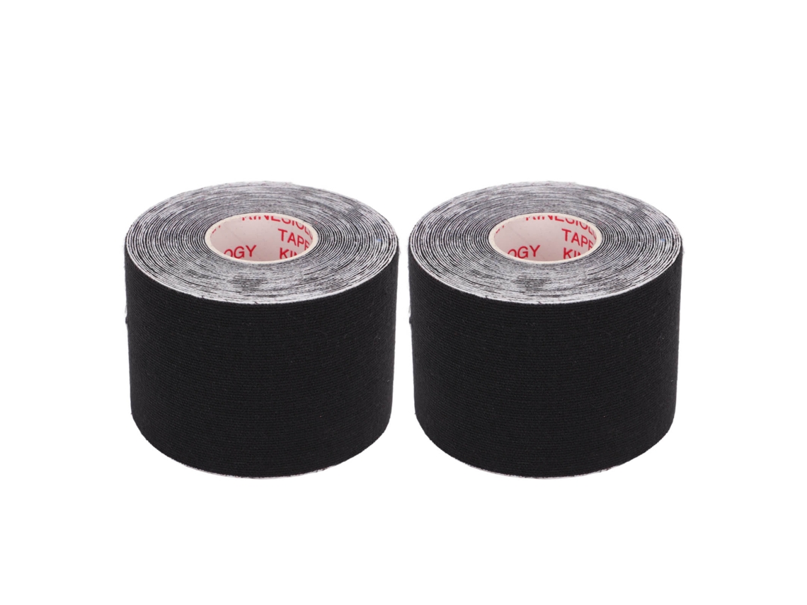 2026rebe-2pcs Cinta Kinesiológica Atlética 5cmx5m Protector De Músculo Para Fitness Badminton Negro