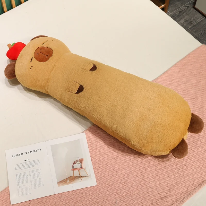 Almofada Comprida/macia em Formato de Animal Fofo para Adultos MDUG (capivara 75cm)