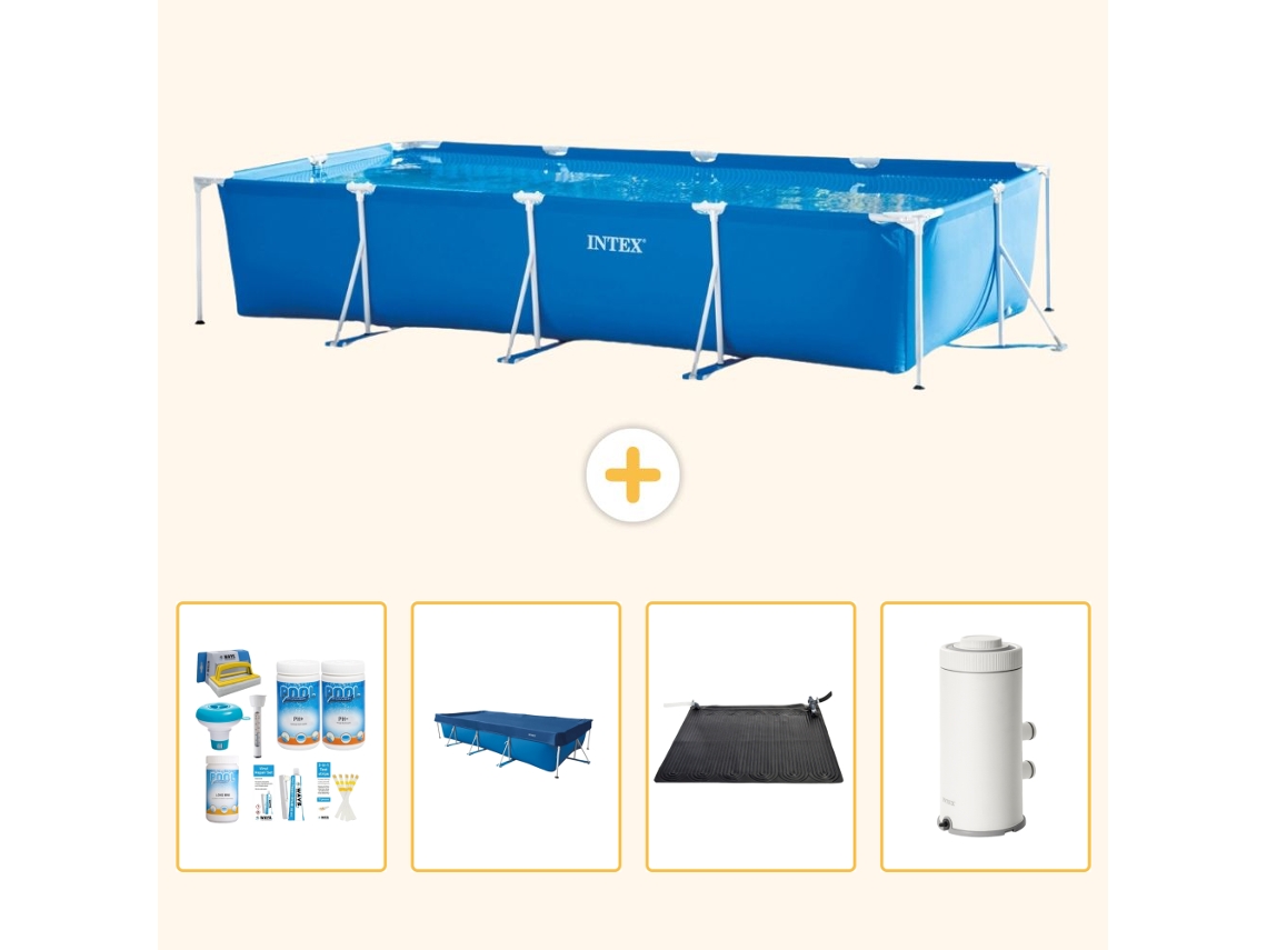 Intex Piscina Com Estrutura Retangular - 450x220x84 Cm - 5-peças S132