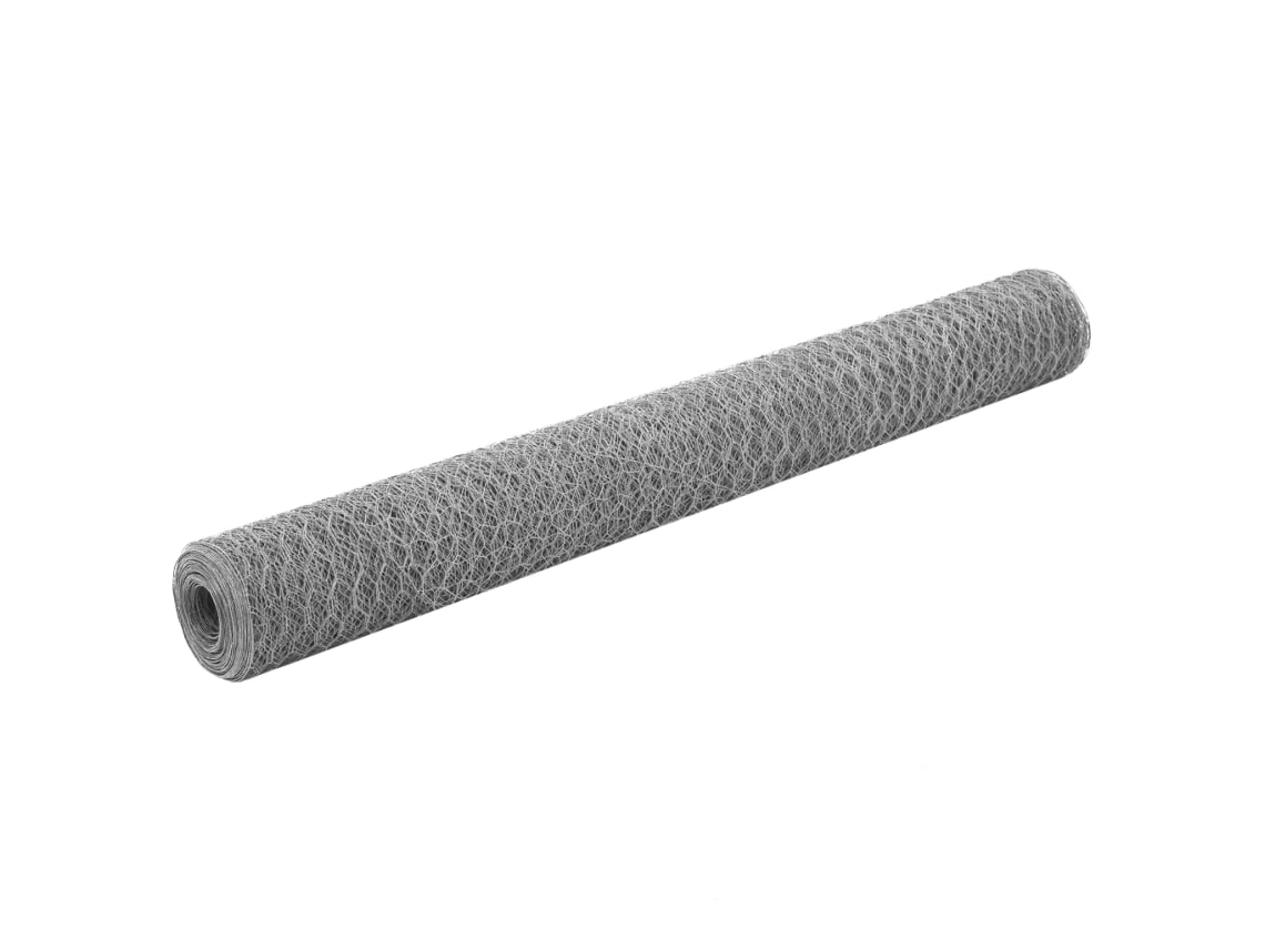 Vidaxl Rede De Arame P/ Galinheiro 25x1,2 M Aço Galvanizado Prateado