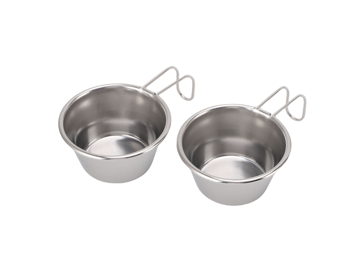 Copos de Camping Mini Aço Inox Empilháveis com Alça 2 Unidades