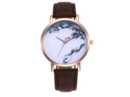 Reloj De Cuarzo De Pareja Con Correa De Cuero Pu Zhoulianfa Café