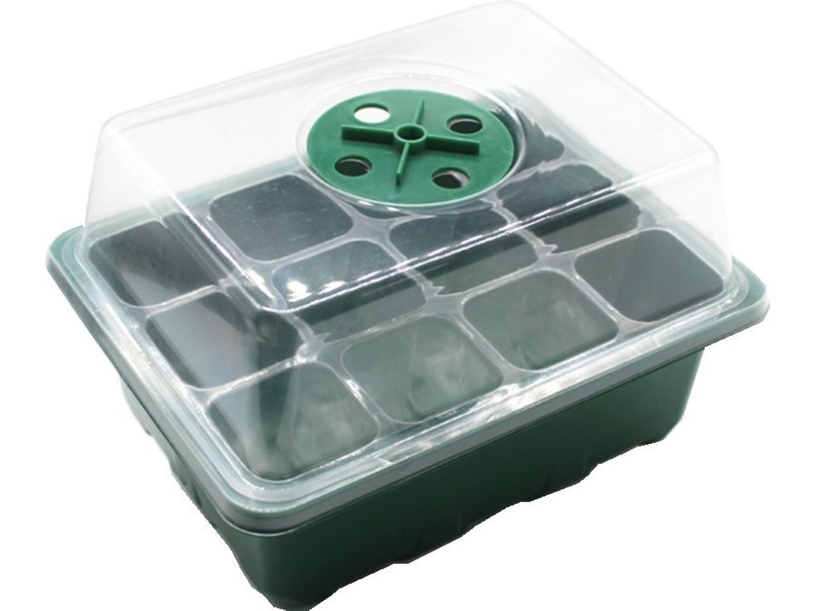 Kit De Germinação Com 12 Copos Para Mudas, 16*16*11,5cm, Verde.