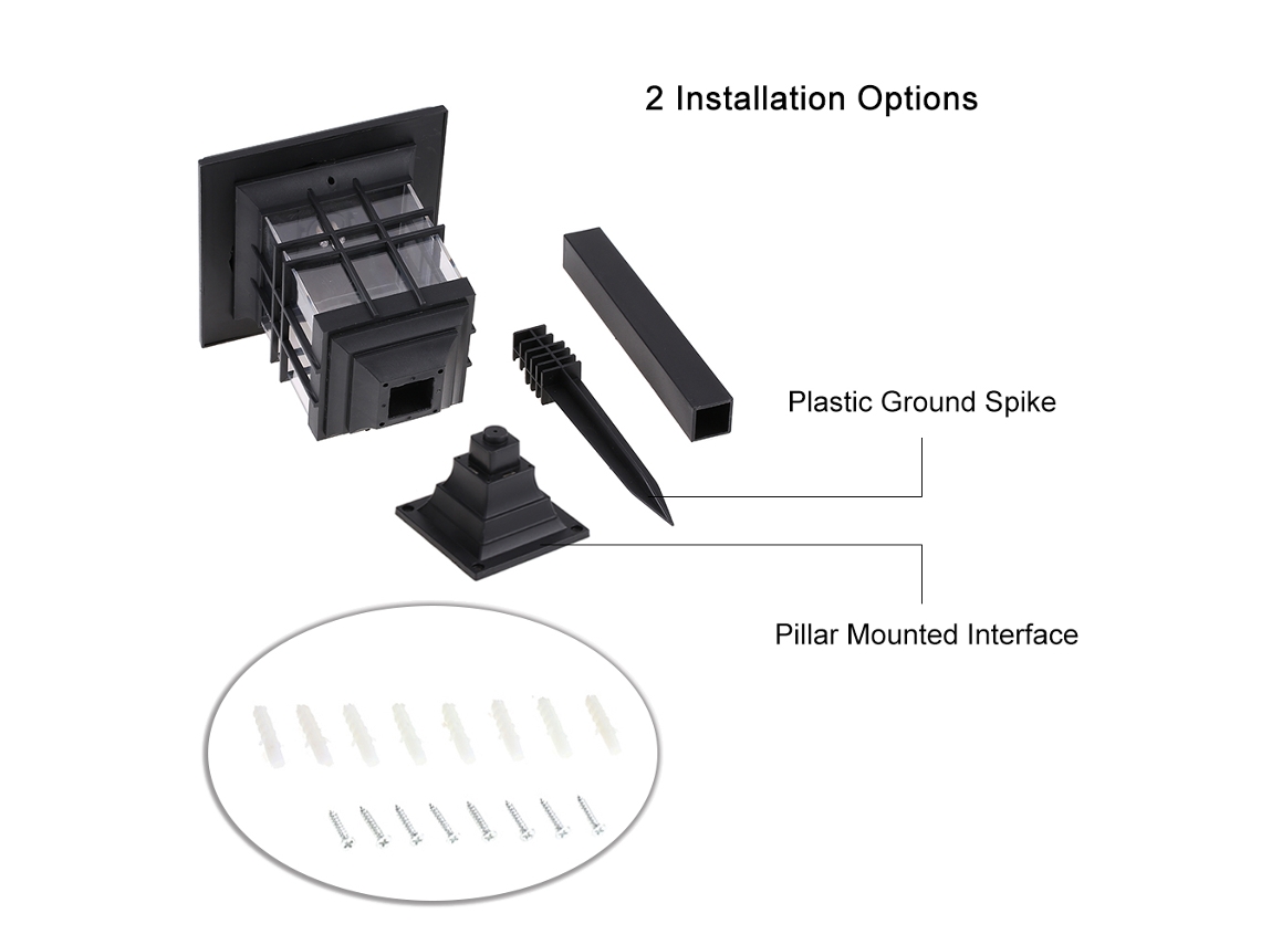 Tomshine 2 Pack Lâmpada Solar Jardim Pilar Bollard 2 em 1 Ip45 | S/MARCA