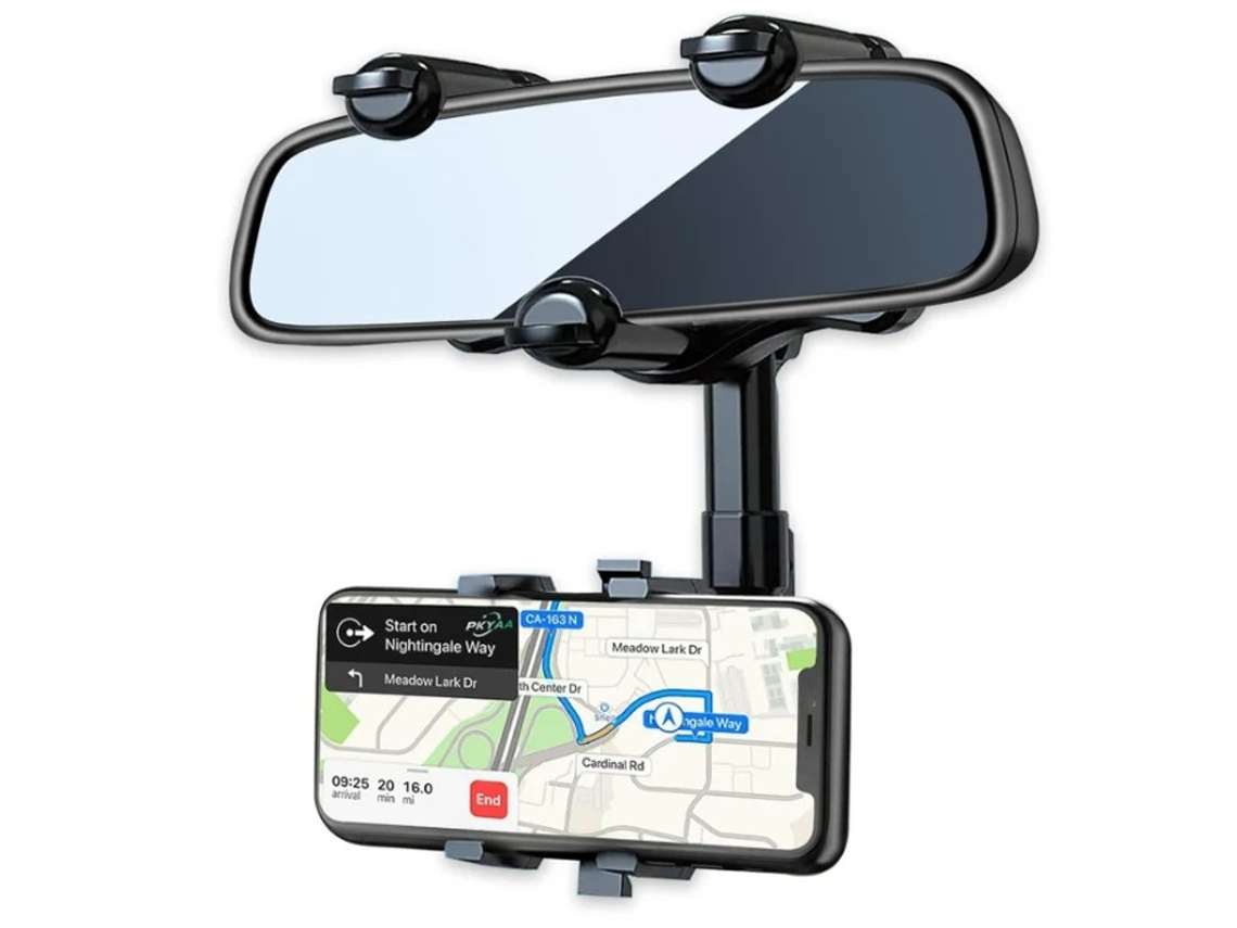 Suporte Espelho Retrovisor Carro Rotação Braço Yizhood Preto