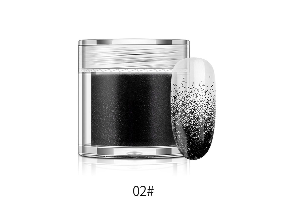 Pó De Glitter Para Unhas Em Garrafa Pigmento De Manicure 10g (preto)