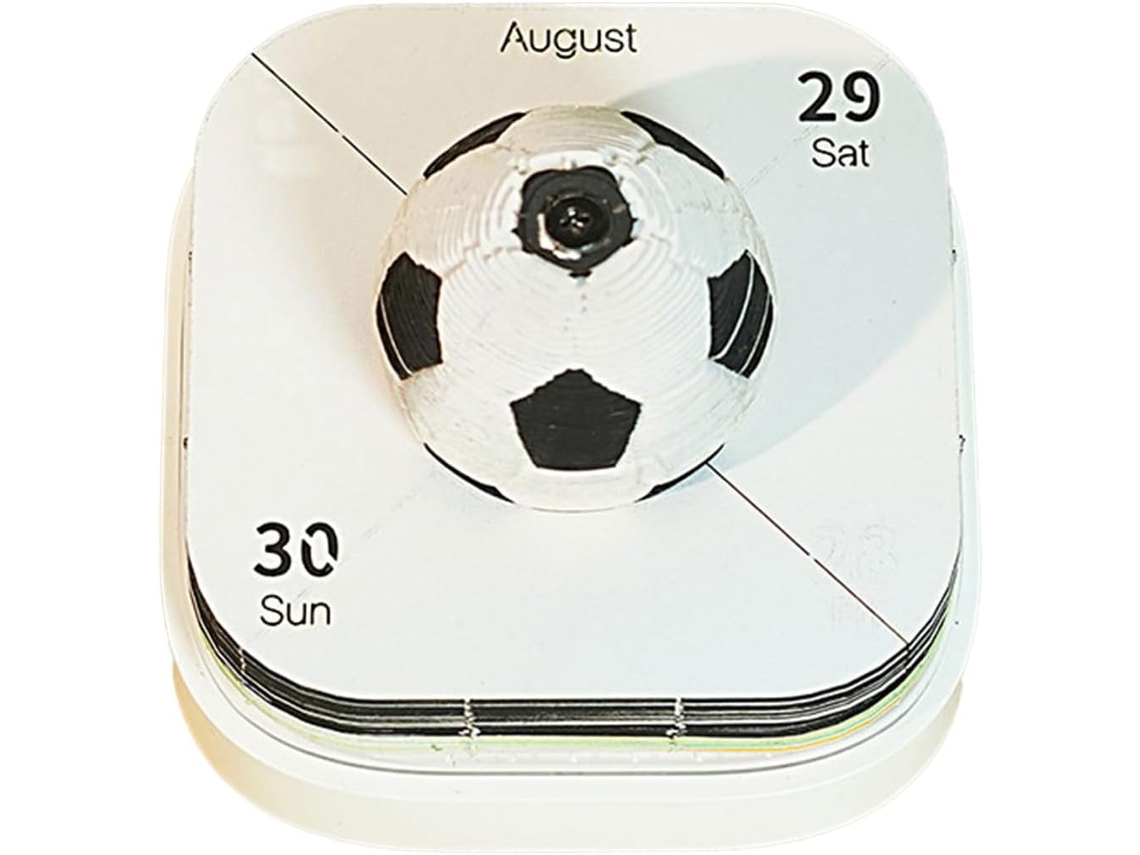 3d Com De Papel E De Notas, Calendário 3d 2026, Bloco Inicial Com Escultura De Futebol, Para Registro