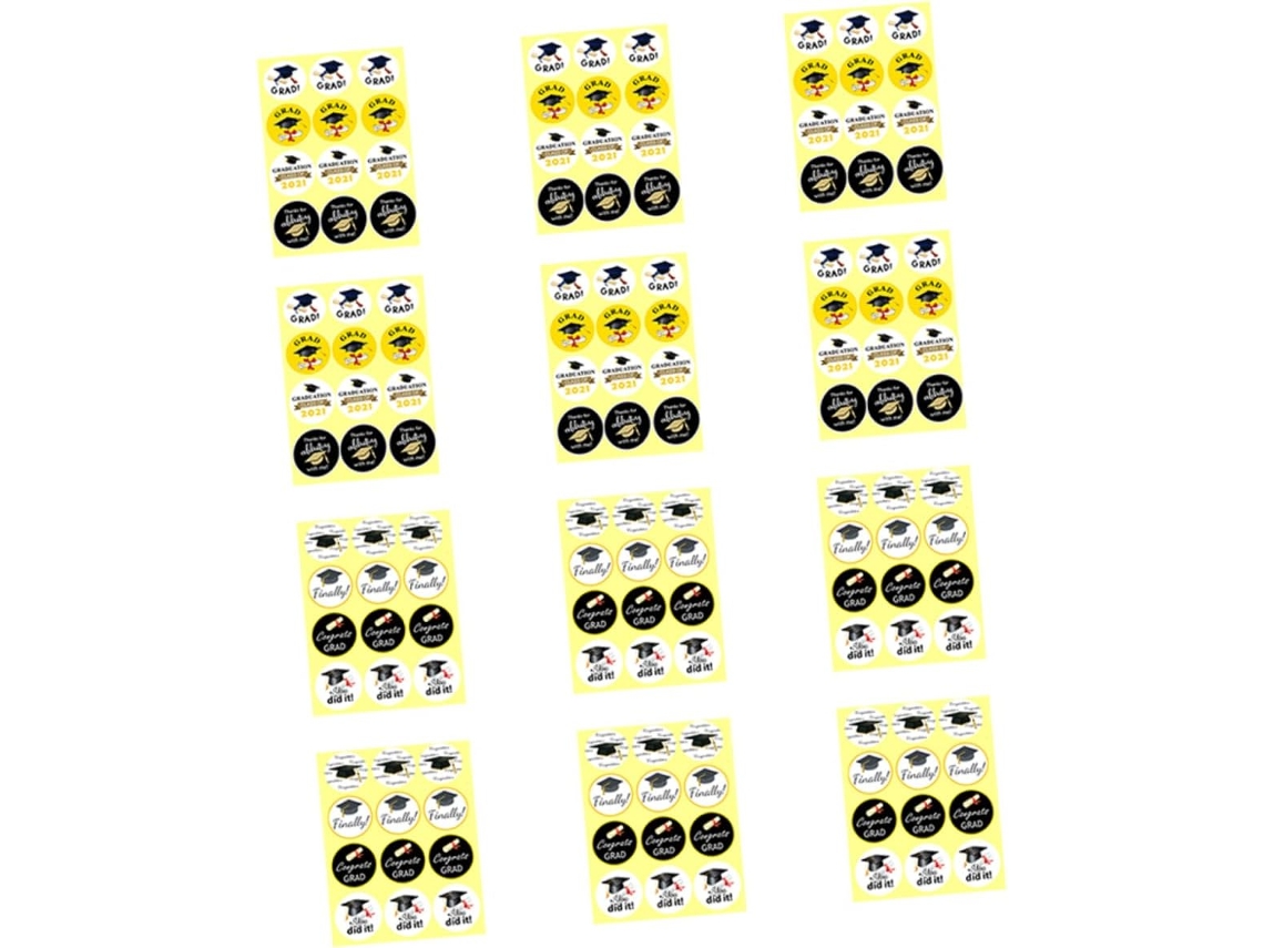 Conjunto De 144 Adesivos De Formatura Para Sacolas E Papéis