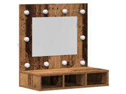 Conjunto 1 Armário De Espelho Vidaxl Castanho Derivados De Madeira (60 X 31,5 X 62 Cm)