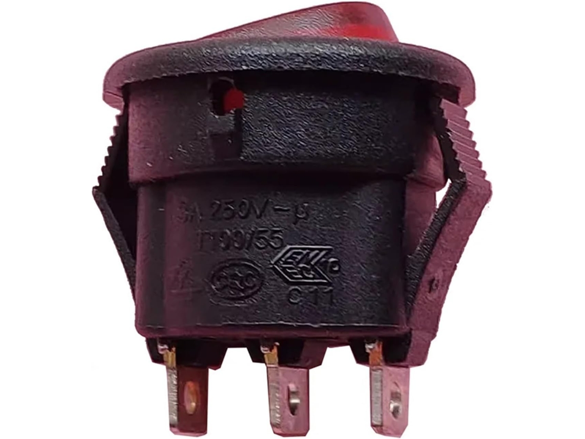 Peça Mr5-110 Perfurado 15mm Pequeno Redondo Três Pinos Luz Vermelha Com Interruptor Tipo 3a250v