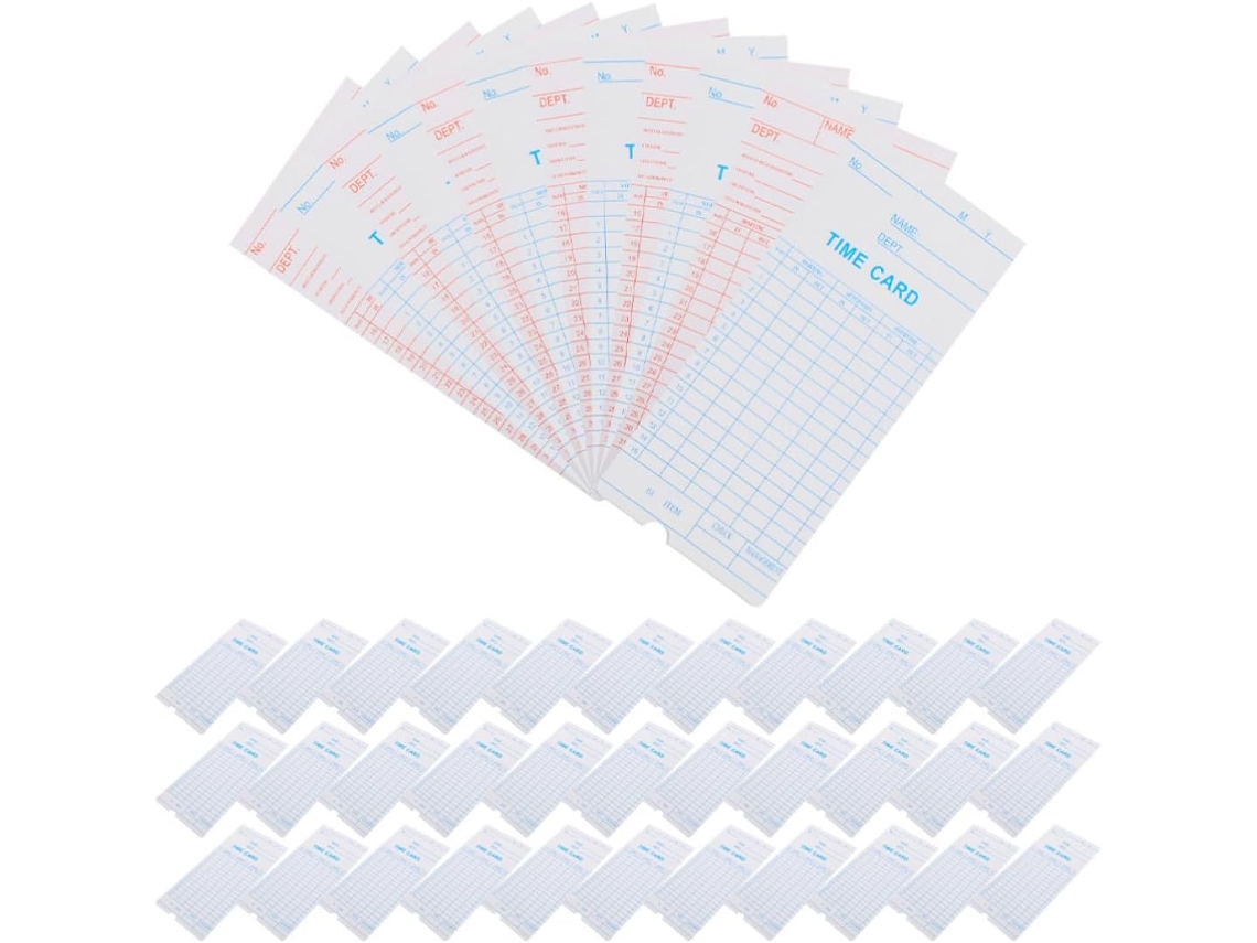 100 Cartes De Pointage Em Papel Para Pointeuse Impression Claire Utilização Polyvalente