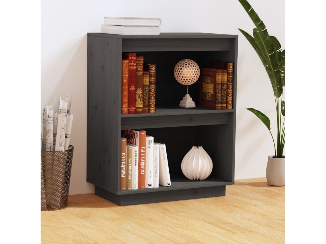 Vidaxl Armário Consola 60x34x75 Cm Pinho Maciço Cinza