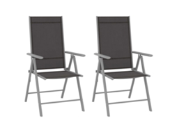 Cadeiras Dobráveis De Jardim 2 Pcs Textilene Preto Dkd Home Decor