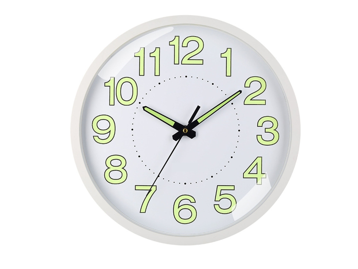 2026 reloj de Parede de Quartzo 12 Polegadas Silencioso com Luz Noturna Marco Branco para Quarto Sala de Estar Interior