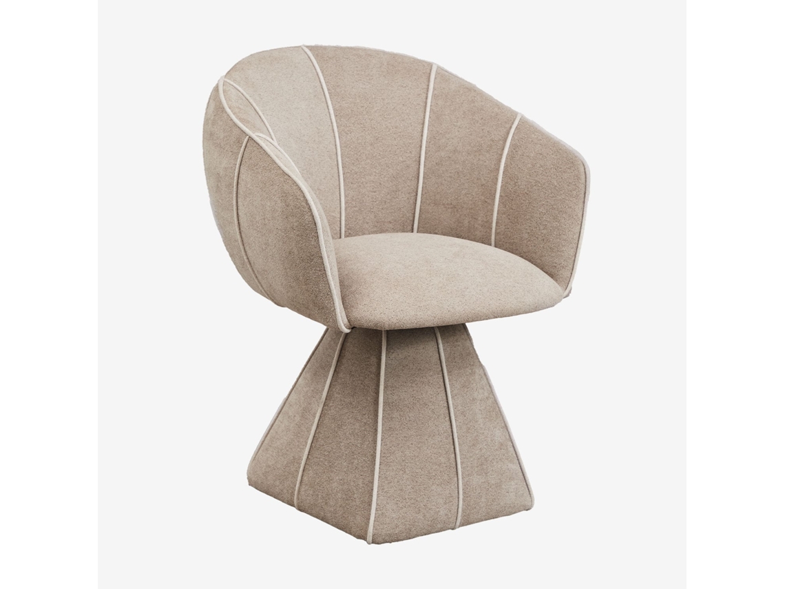 Sklum Pack De 2 Poltronas Giratórias Estofadas Tallin Poliéster                       Chenille Castanho Trigo