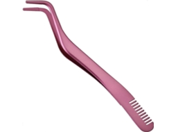 Aplicador De Cílios Com Pente, Aplicador De Cílios De Aço Inoxidável, Pinça Curva Para Cílios Postiços, Rosa Everley891