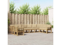 Vidaxl Conjunto De Sofás Para Exterior 10 Unid. Branco E Bege