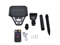 2026 luz Solar Jardim 100 Led 5 Modos Controle Remoto Impermeável Exterior 2000lm Luzes Paisagísticas