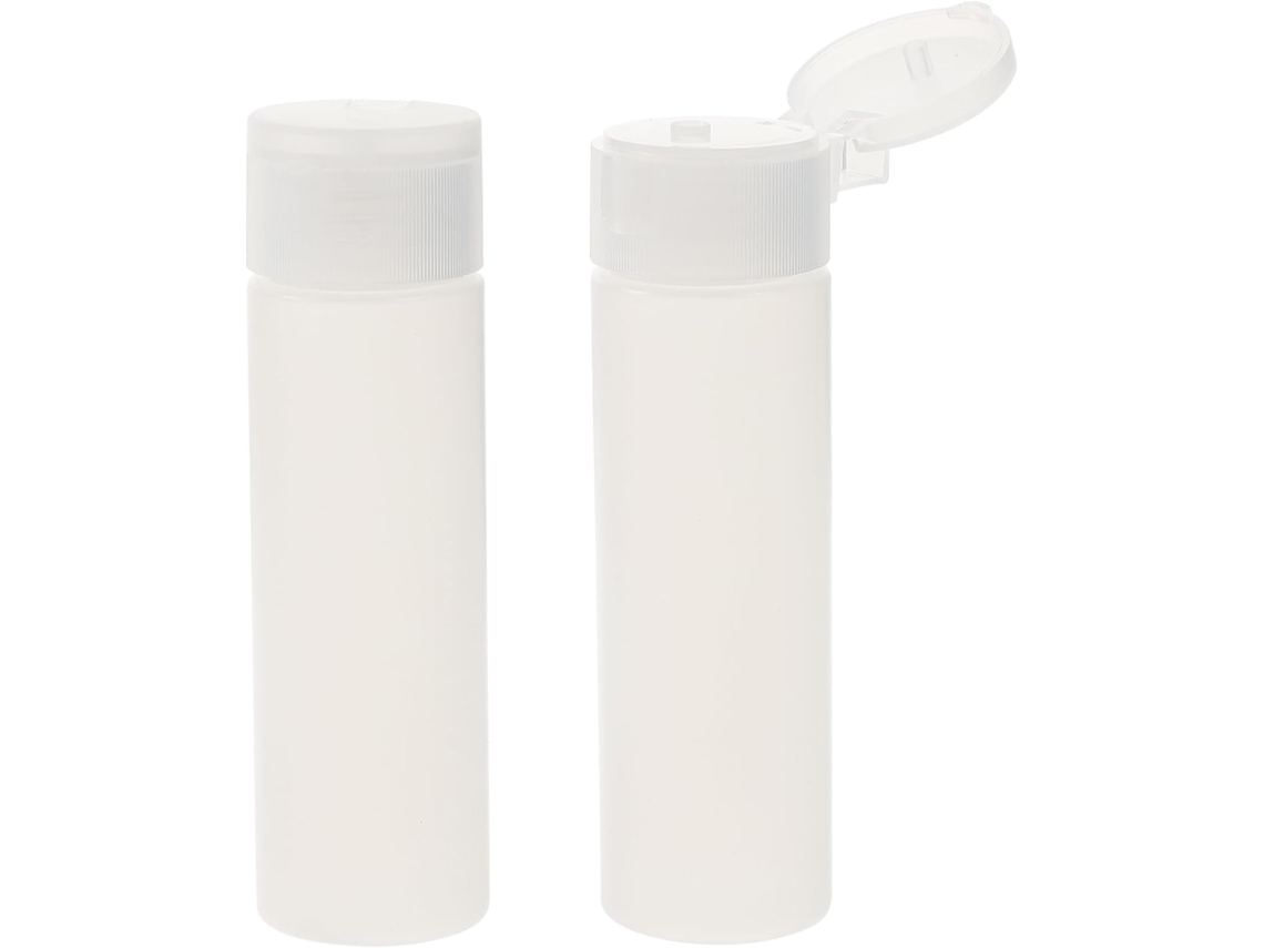 Conjunto De 2 Frascos De Viagem Flexíveis Em Pe Com Tampas Flip-top