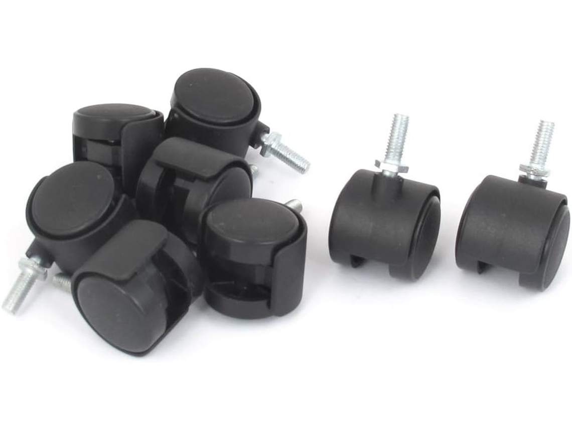 Rodízios Giratórios De Roda Dupla Com, 6 Mm, 30 Mm, Aexit, (8 Peças), Caixa