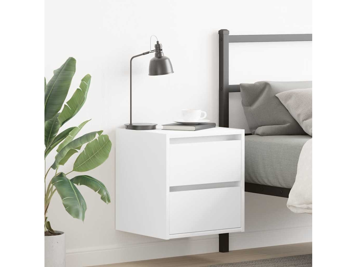 Vidaxl Mesa De Cabeceira De Parede 38x34x40 Cm Branco