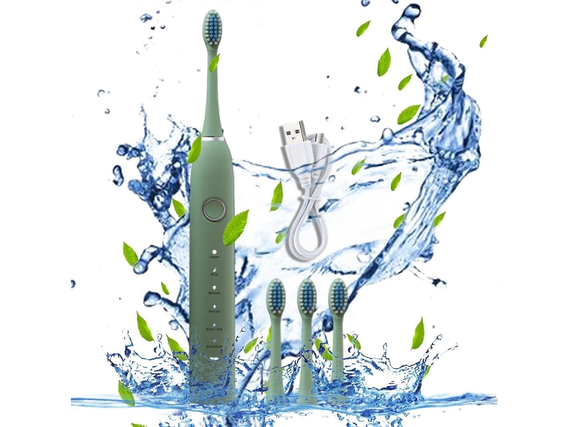 Escova De Dentes Elétrica Com 4 Cabeças De Escova, 6 Modos De Limpeza, À Prova D'água Ipx7 - Escova De Dentes Elétrica Recém-atualizada, Maior Vi