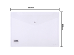 Conjunto de 4 Pastas Transparentes para Documentos A4 em Pp com Borda Perfurada e Fecho de Velcro BRILVIBERA