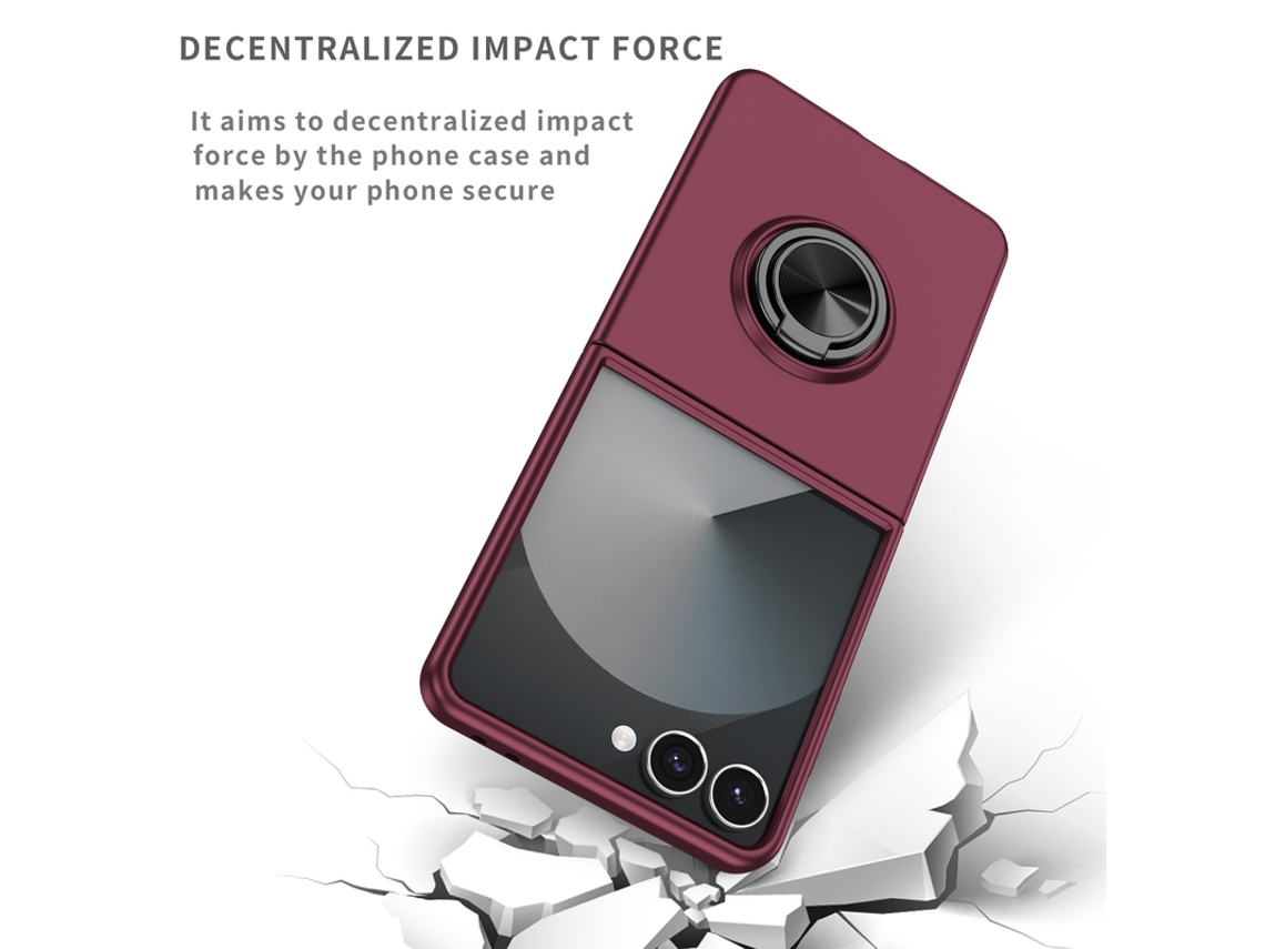 Capa Para Samsung Galaxy Z Flip 7 Anel Suporte Anti-scratch Preto Czhhmart