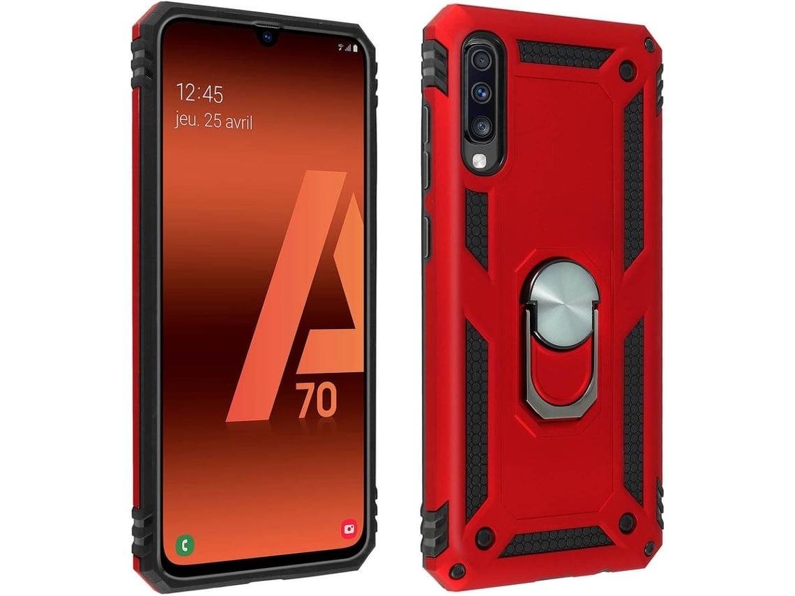 Lurelia Capa Com Anel Para Samsung Galaxy A70 Vermelho