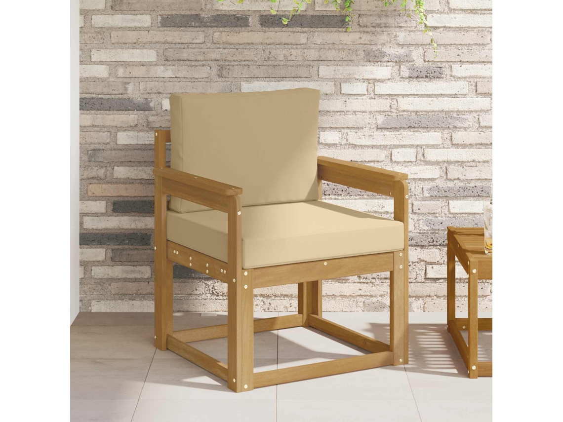 Vidaxl 2 Peça Conjunto De Sofás Para Exterior Poliéster Branco E Bege