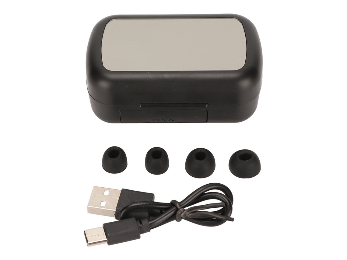 Fones de ouvido estéreo sem fio Bluetooth 5.3 com cancelamento de ruído e display digital de carregamento