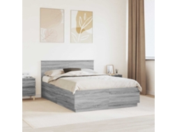 Vidaxl Estrutura Da Cama Com Cabeceira Sonoma Cinzento 150 X 200 Cm