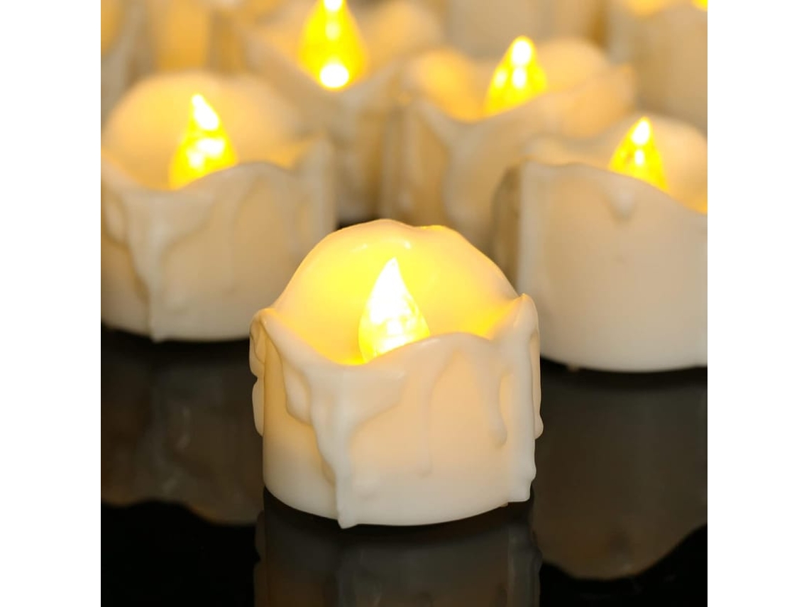 12 Velas Led Sem Chama Com Timer Bateria Candeeiro Elétrico Luz Branca Quente Para Decoração Casa Casamento Halloween