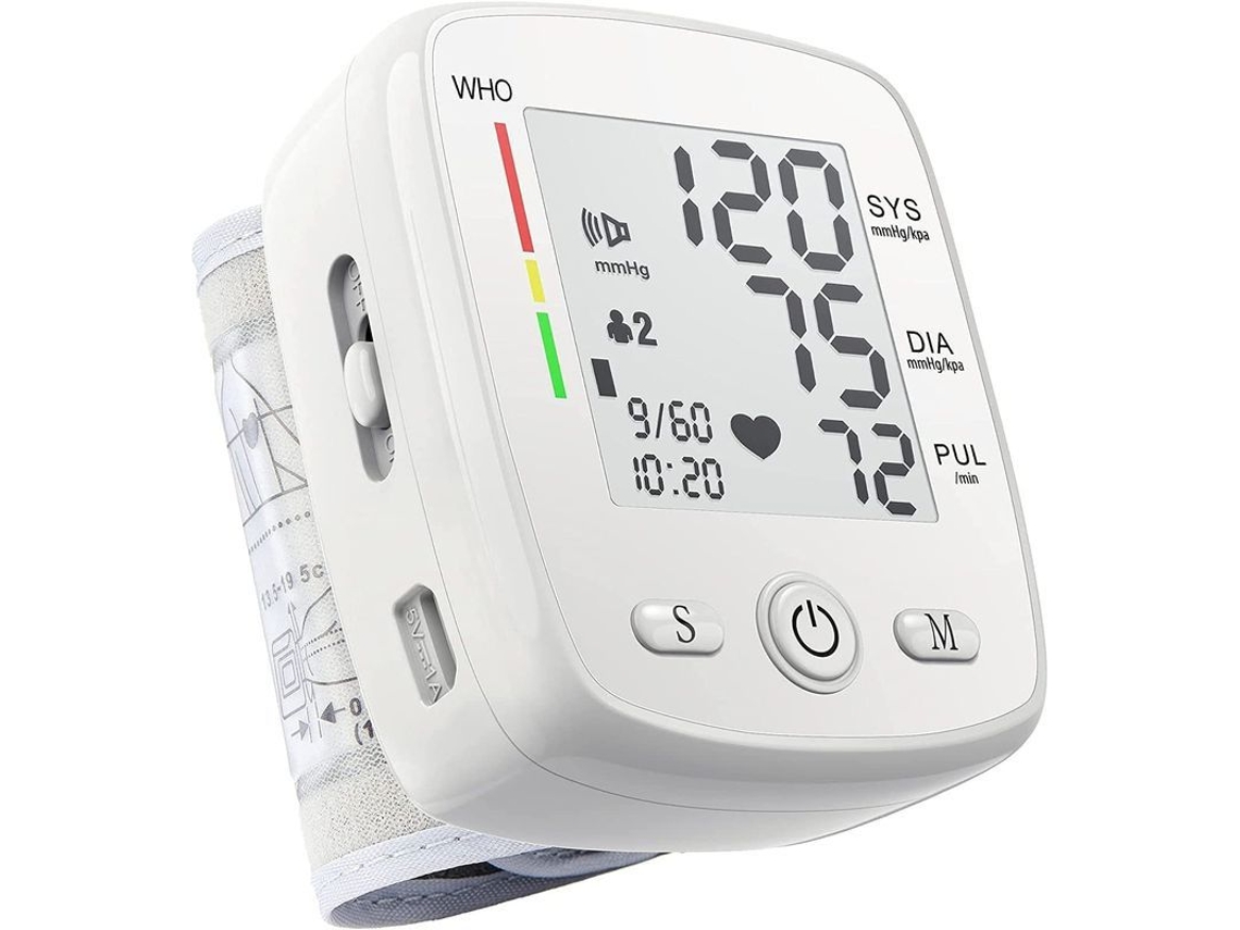 Monitor de pressão arterial de pulso U Kiss para uso doméstico, com punho branco com Marca