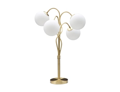 Candeeiro de Mesa Com Base Metálica E Esferas De Vidro Fosco Glamy 4t Mauro Ferretti