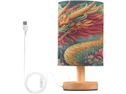 Abajur De Cabeceira Colorido Em Formato Dragão Com Porta Usb, Sem Necessidade De Lâmpada, Luz Led Quente Para Quarto